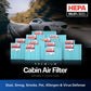 BNX TruFilter Cabin Air Filter, 99.97% HEPA, US Made, Compatible With Dodge Durango 2011-2020, Jeep Grand Cherokee 2011-2021 (C7040)