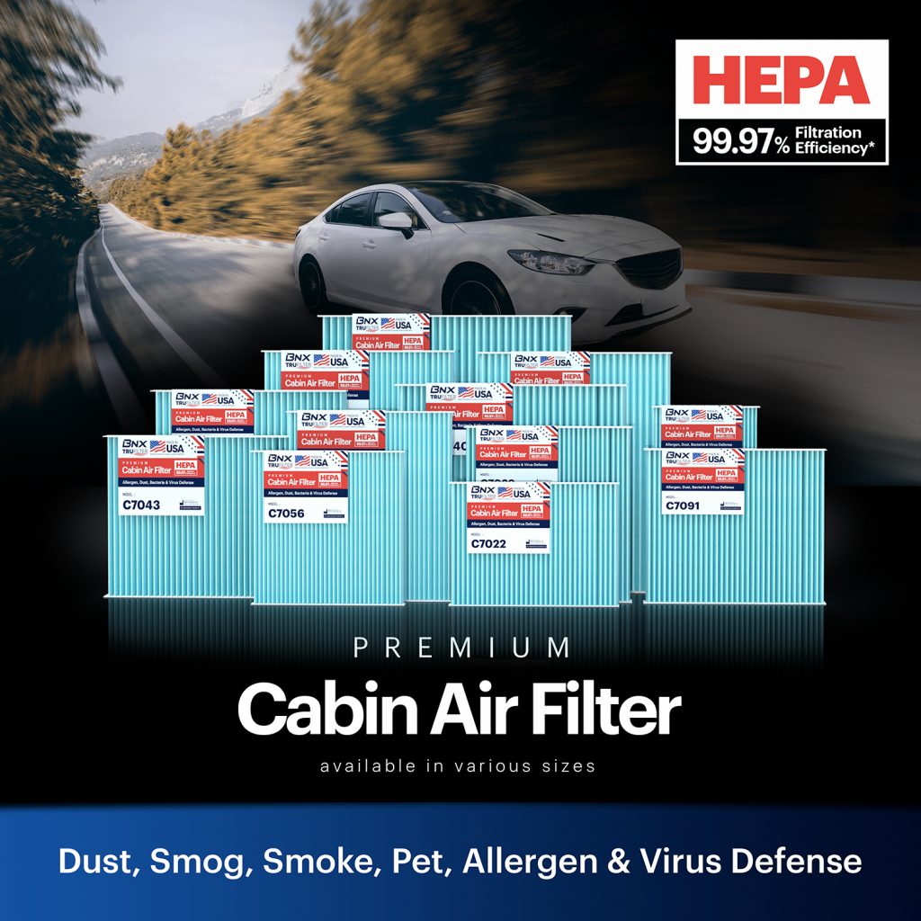 BNX TruFilter C7056 Cabin Air Filter, HEPA 99.97%, MADE IN USA, Compatible With Select Toyota Camry, 4Runner, Prius, Avalon, FJ Cruiser, Celica, Sienna, Solara; Lexus ES330, GX470, RX330, RX350,RX400h