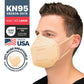 BNX KN95 Mask (E95), Made in USA KN95 Face Mask, Beige (Adult Large)