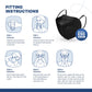 BNX KN95 Mask Black (E95), Made in USA KN95 Face Mask (Adult Large)