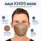 BNX KN95 Mask (E95), Made in USA KN95 Face Mask, Brown (Adult Large)