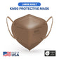BNX KN95 Mask (E95), Made in USA KN95 Face Mask, Brown (Adult Large)