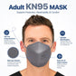 BNX KN95 Mask (E95), Made in USA KN95 Face Mask, Gray (Adult Large)