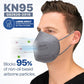 BNX KN95 Mask (E95), Made in USA KN95 Face Mask, Gray (Adult Large)