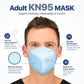 BNX KN95 Mask (E95), Made in USA KN95 Face Mask, Light Blue (Adult Large)