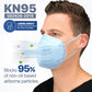 BNX KN95 Mask (E95), Made in USA KN95 Face Mask, Light Blue (Adult Large)