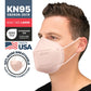BNX KN95 Mask (E95), Made in USA KN95 Face Mask, Light Pink (Adult Large)
