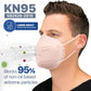BNX KN95 Mask (E95), Made in USA KN95 Face Mask, Light Pink (Adult Large)