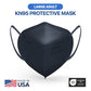 BNX KN95 Mask (E95), Made in USA KN95 Face Mask, Navy (Adult Large)