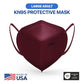 BNX KN95 Mask (E95), Made in USA KN95 Face Mask, Red (Adult Large)