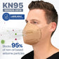 BNX KN95 Mask (E95), Made in USA KN95 Face Mask, Tan (Adult Large)