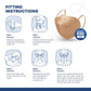 BNX KN95 Mask (E95), Made in USA KN95 Face Mask, Tan (Adult Large)