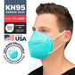 BNX KN95 Mask (E95), Made in USA KN95 Face Mask, Teal (Adult Large)