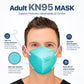 BNX KN95 Mask (E95), Made in USA KN95 Face Mask, Teal (Adult Large)