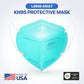 BNX KN95 Mask (E95), Made in USA KN95 Face Mask, Teal (Adult Large)