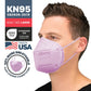 BNX KN95 Mask (E95), Made in USA KN95 Face Mask, Violet (Adult Large)