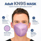 BNX KN95 Mask (E95), Made in USA KN95 Face Mask, Violet (Adult Large)