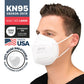 BNX KN95 Mask (E95), Made in USA KN95 Face Mask, White (Adult Large)