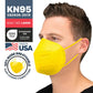 BNX KN95 Mask (E95), Made in USA KN95 Face Mask, Yellow (Adult Large)