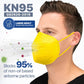 BNX KN95 Mask (E95), Made in USA KN95 Face Mask, Yellow (Adult Large)
