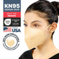 BNX KN95 Mask (E95M), Made in USA KN95 Face Mask, Beige (Adult Medium)