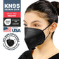 BNX KN95 Mask (E95M), Made in USA KN95 Face Mask, Black (Adult Medium)