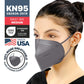 BNX KN95 Mask (E95M), Made in USA KN95 Face Mask, Gray (Adult Medium)