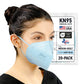 BNX KN95 Mask (E95M), Made in USA KN95 Face Mask, Light Blue (Adult Medium)