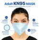 BNX KN95 Mask (E95M), Made in USA KN95 Face Mask, Light Blue (Adult Medium)