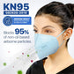 BNX KN95 Mask (E95M), Made in USA KN95 Face Mask, Light Blue (Adult Medium)
