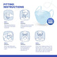 BNX KN95 Mask (E95M), Made in USA KN95 Face Mask, Light Blue (Adult Medium)