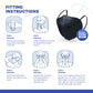 BNX KN95 Mask (E95M), Made in USA KN95 Face Mask, Navy (Adult Medium)