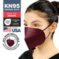 BNX KN95 Mask (E95M), Made in USA KN95 Face Mask, Red (Adult Medium)