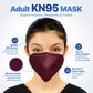 BNX KN95 Mask (E95M), Made in USA KN95 Face Mask, Red (Adult Medium)