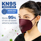 BNX KN95 Mask (E95M), Made in USA KN95 Face Mask, Red (Adult Medium)
