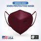 BNX KN95 Mask (E95M), Made in USA KN95 Face Mask, Red (Adult Medium)