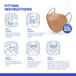 BNX KN95 Mask (E95M), Made in USA KN95 Face Mask, Tan (Adult Medium)