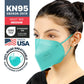 BNX KN95 Mask (E95M), Made in USA KN95 Face Mask, Teal (Adult Medium)
