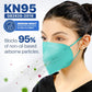 BNX KN95 Mask (E95M), Made in USA KN95 Face Mask, Teal (Adult Medium)