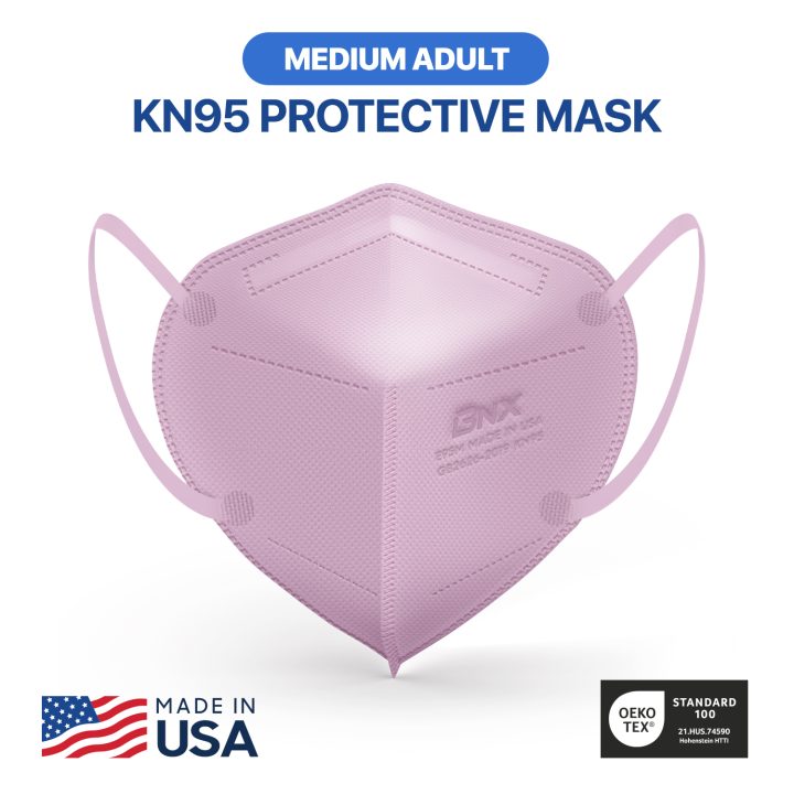 BNX KN95 Mask (E95M), Made in USA KN95 Face Mask, Violet (Adult Medium)