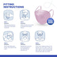 BNX KN95 Mask (E95M), Made in USA KN95 Face Mask, Violet (Adult Medium)