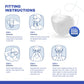 BNX KN95 Mask (E95M), Made in USA KN95 Face Mask, White (Adult Medium)