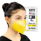 BNX KN95 Mask (E95M), Made in USA KN95 Face Mask, Yellow (Adult Medium)