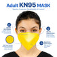 BNX KN95 Mask (E95M), Made in USA KN95 Face Mask, Yellow (Adult Medium)