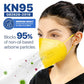 BNX KN95 Mask (E95M), Made in USA KN95 Face Mask, Yellow (Adult Medium)