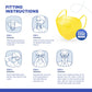 BNX KN95 Mask (E95M), Made in USA KN95 Face Mask, Yellow (Adult Medium)