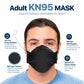 BNX 20-Pack KN95 Face Masks, Disposable Particulate KN95 Mask Made in USA, Tri-Fold Cup/Fish Style (20 Pack) (Earloop) (Model: EF95) Black