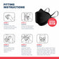 BNX 20-Pack KN95 Face Masks, Disposable Particulate KN95 Mask Made in USA, Tri-Fold Cup/Fish Style (20 Pack) (Earloop) (Model: EF95) Black