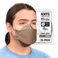 BNX 20-Pack KN95 Face Masks, Disposable Particulate KN95 Mask Made in USA, Tri-Fold Cup/Fish Style (20 Pack) (Earloop) (Model: EF95) Brown