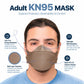 BNX 20-Pack KN95 Face Masks, Disposable Particulate KN95 Mask Made in USA, Tri-Fold Cup/Fish Style (20 Pack) (Earloop) (Model: EF95) Brown
